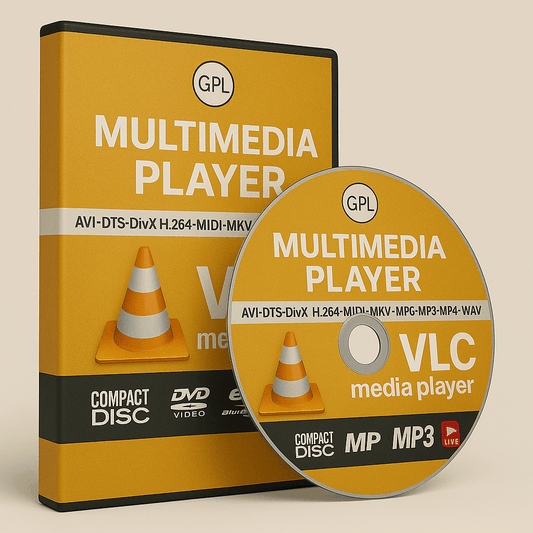 VLC Media Player DVD – Offline-Installation für Windows-PCs in physischer Hülle, ideal für Multimedia-Software ohne Internetzugang.